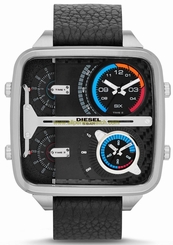 Diesel Watches : DZ7283 Quartz Analog Black Leather Strap Men Watch