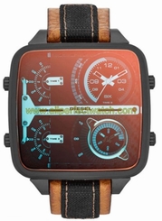 Diesel Watches : DZ7285 Quartz Analog Brown Leather Strap Men Watch
