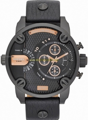 Diesel Watches : DZ7291 Quartz Chronograph Date Black Leather Strap Men Watch