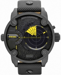 Diesel Watches : DZ7292 Quartz Analog Digital Black Leather Strap Men Watch