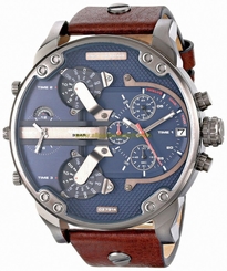Diesel Watches : DZ7314 Quartz Mr. Daddy 2.0 Chronograph Brown Leather Men Watch