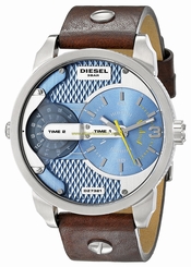 Diesel Watches : DZ7321 Quartz Dual Time Zone Brown Leather Men Watch