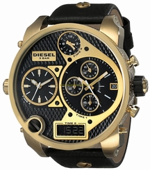 Diesel Watches : DZ7323 Quartz Mr Daddy Chronograph Black Leather Men Watch