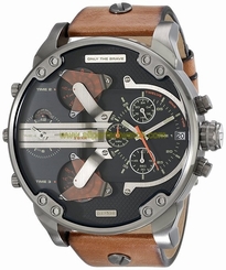 Diesel Watches : DZ7332 Quartz Mr.Daddy 2.0 4 Time Zone Brown Leather Men Watch