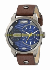 Diesel Watches : DZ7339 Quartz Dual Time Zone Brown Leather Men Watch