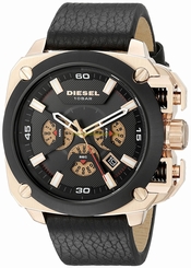 Diesel Watches : DZ7346 Quartz BAMF Chronograph Date Black Leather Men Watch