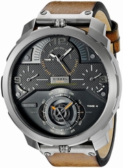 Diesel Watches : DZ7359 Quartz Machinus Chronograph 4 Time Zone Brown Leather Men Watch