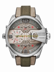 Diesel Watches : DZ7375 Quartz Uber Chief Four Time Zone Leather Men Watch