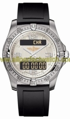 Breitling Watches : E7936210/G682-DPT Quartz Stratus Silver Digital/analog With Arabic Hour Markers, Alarm, Gmt Second Time-zone, Chronograph, Backlight, Countdown Timer Features. Dial Black Diver Pro Ii Rubber Band Men Watch