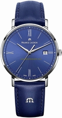 Maurice Lacroix Watches : EL1087-SS001-410-1 Quartz Analog Date Blue Leather Men Watch