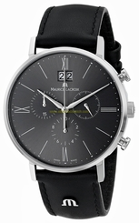 Maurice Lacroix Watches : EL1088-SS001-810 Quartz Chronograph Date Black Leather Men Watch