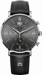 Maurice Lacroix Watches : EL1088-SS001-811-1 Quartz Chronograph Date Black Leather Men Watch