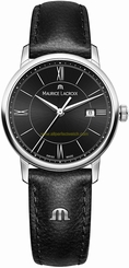 Maurice Lacroix Watches : EL1094-SS001-310-1 Black Dial Leather Men Watch