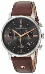 Maurice Lacroix Watches : EL1098-SS001-311-1 Quartz Chronograph Date Brown Leather Men Watch