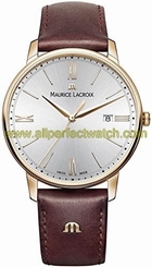 Maurice Lacroix Watches : EL1118-PVP01-111-1 Men's Dial Display Type : Analogue Water-restistant (bar) : 5 Diameter (without crown) in mm/inches : 38 / 15 Weight in g/ounces : 51 / 18 Men Watch