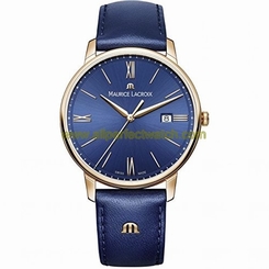 Maurice Lacroix Watches : EL1118-PVP01-411-1 Quartz Analog Date Blue Leather Men Watch