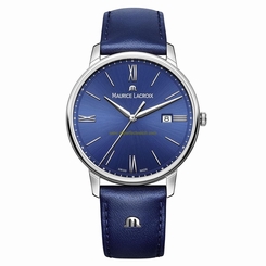 Maurice Lacroix Watches : EL1118-SS001-410-1 Quartz Analog Date Blue Leather Men Watch