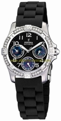Festina Watches : F16021/C Quartz Multifunction Day Date Black Rubber Women Watch