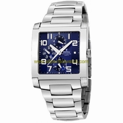 Festina Watches : F16234/e Quartz Multifunction Blue Dial Day Date Stainless Steel Men Watch