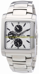 Festina Watches : F16234/g Quartz Multifunction White Dial Day Date Stainless Steel Men Watch