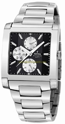 Festina Watches : F16234/h Quartz Multifunction Black Dial Day Date Stainless Steel Men Watch