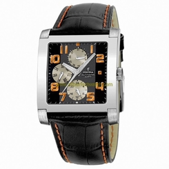 Festina Watches : F16235/9 Quartz Multifunction Day Date Black Leather Unisex Watch