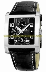 Festina Watches : F16235/F Quartz Black Dial Leather Men Watch