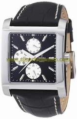 Festina Watches : F16235/h Quartz Multifunction Black Dial Day Date Leather Men Watch