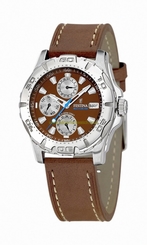 Festina Watches : F16243/3 Quartz Multifunction Brown DialFull Calendar Leather Men Watch