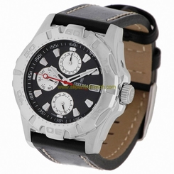 Festina Watches : F16243/6 Quartz Multifunction Day Date Month Black Leather Men Watch