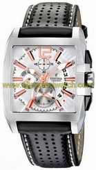 Festina Watches : F16363/1 Quartz Chronograph Date Black Leather Men Watch