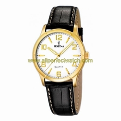 Festina Watches : F16452/3 Whtie Dial Leather Men Watch