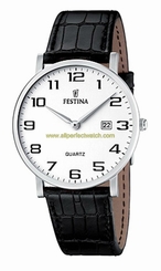 Festina Watches : F16476/1 Quartz White Date Dial Leather Men Watch