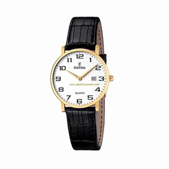 Festina Watches : F16479/1 Black Dial Calfskin Band Men Watch