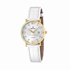 Festina Watches : F16479/3 White Dial Leather Women Watch