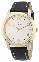 Festina Watches : F16508/2 Silver Dial Calfskin Band Men Watch