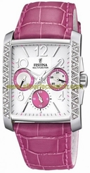 Festina Watches : F16524/C Quartz Day Date Pink Leather Women Watch