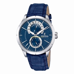Festina Watches : F16573/A Blue Dial Leather Men Watch