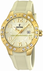 Festina Watches : F16582/2 Quartz Crystal and Gold Tone Women Watch