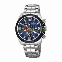 Festina Watches : F16583/3 Quartz Chronograph Blue Dial Date Stainless Steel Men Watch