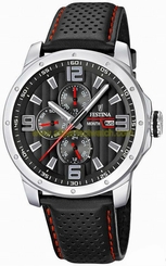 Festina Watches : F16585/8 Quartz Full Calendar Black Leather Men Watch