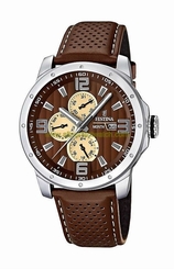 Festina Watches : F16585/B Quartz Full Calendar Brown Leather Men Watch