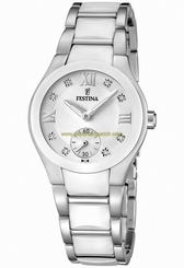Festina Watches : F16588/2 Quartz Analog White Dial Stainless Steel and Ceramic Women Watch