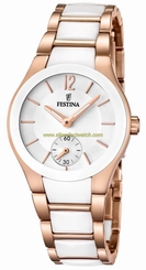 Festina Watches : F16589/1 Quartz Analog White Dial Stainless Steel and Ceramic Women Watch