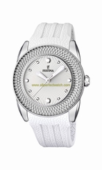 Festina Watches : F16591/1 Quartz Analog Silver Dial Silicone Women Watch