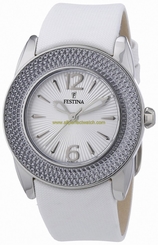 Festina Watches : F16592/1 Quartz Analog White Dial Leather Women Watch