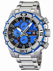 Festina Watches : F16599/4 Quartz Chronograph Blue Dial Date Stainless Steel Men Watch