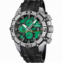 Festina Watches : F16600/3 Quartz Chronograph Green Dial Date Rubber Men Watch