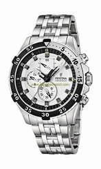 Festina Watches : F16603/1 Quartz Chronograph Silver Dial Stainless Steel Men Watch