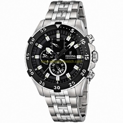 Festina Watches : F16603/2 Quartz Chronograph Black Dial Stainless Steel Men Watch